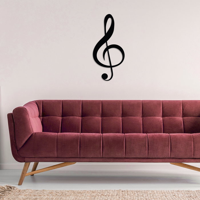 Wallity Treble Clef Escultura de pared Negra Wallity Treble Clef Escultura de pared Negra